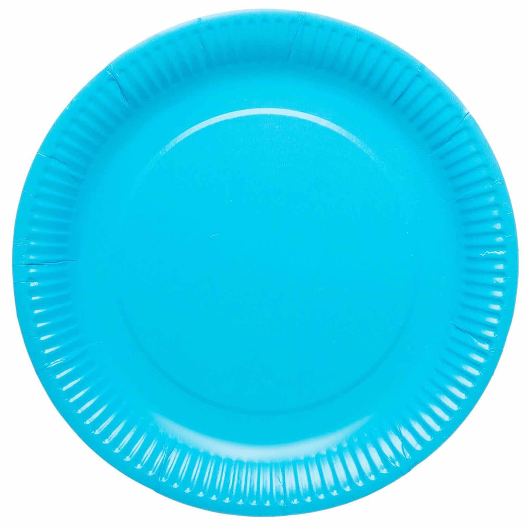 Forget-me-not Blue Large Paper Party Plates x 8 - Blue Party Supplies Disposable Plates Forget-me-not Blue Large Paper Party Plates x 8