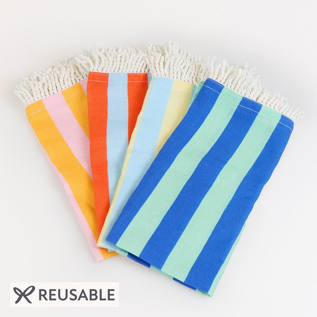 Fringe Cabana Fabric Napkins x 4 | Summer Tableware UK Napkins Fringe Cabana Fabric Napkins x 4