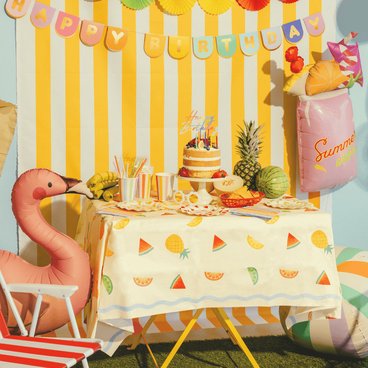 Fruit Party Tablecover | Tropical Summer Paper Table Cover Tablecloths Fruit Party Tablecover - 180 x 120cm