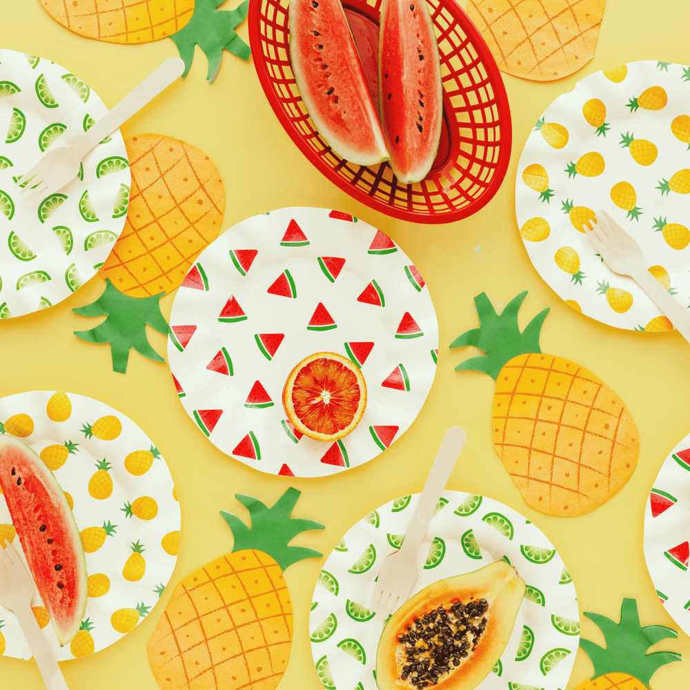 Fruity Party Plates x 6 - Summer Party Supplies Disposable Plates Fruity Party Plates x 6