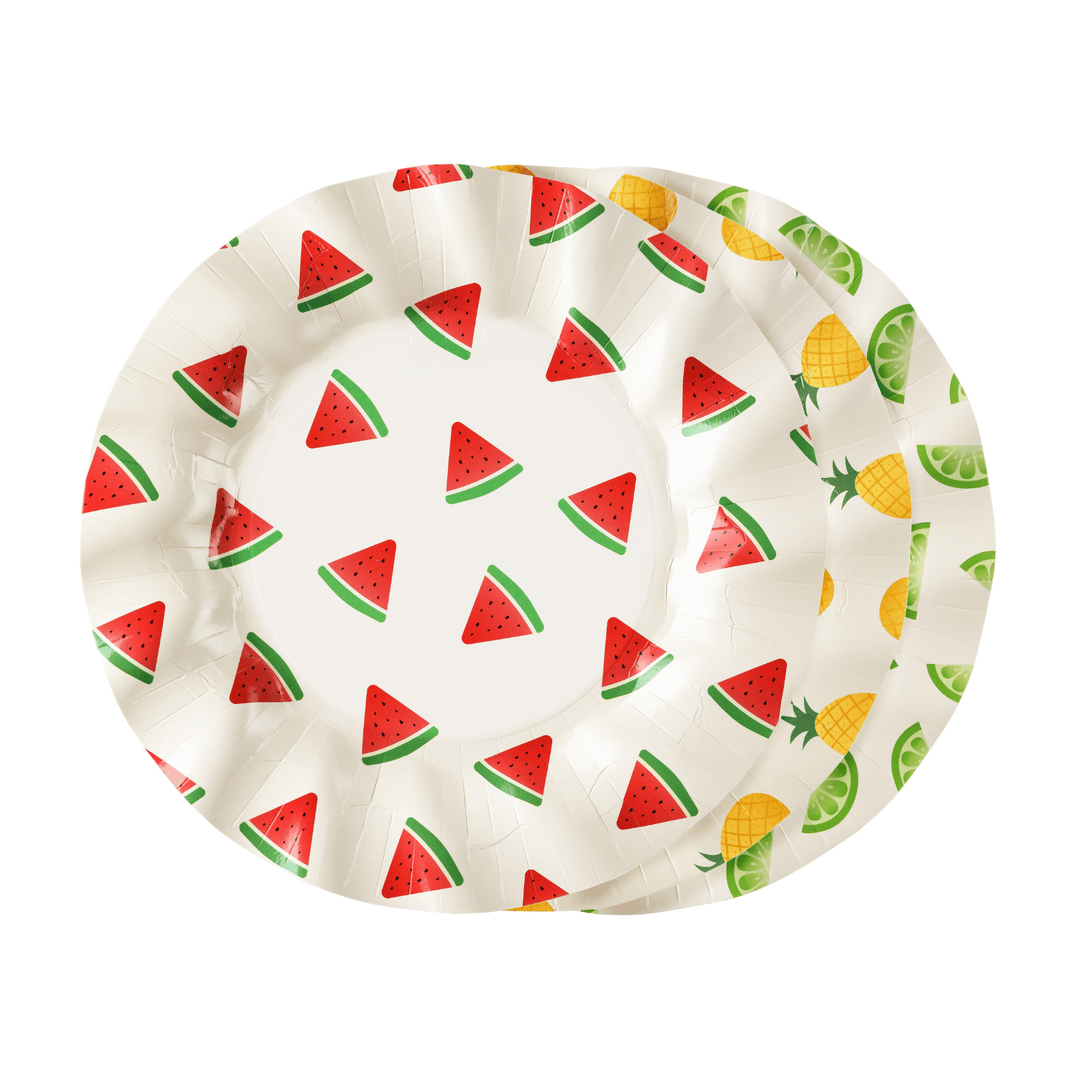 Fruity Party Plates x 6 - Summer Party Supplies Disposable Plates Fruity Party Plates x 6