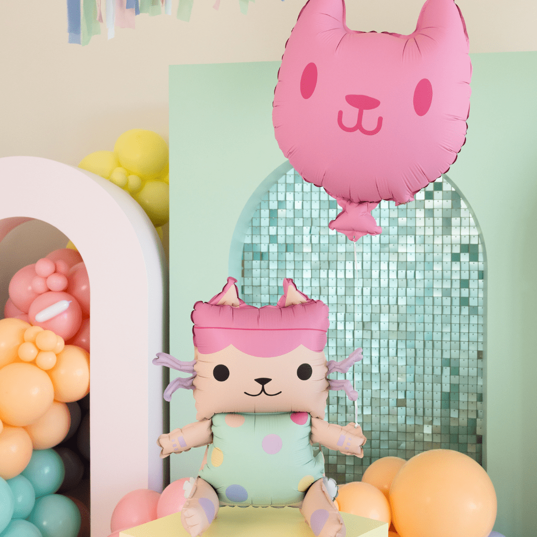 Gabby's Dollhouse Baby Box and Cat Foil Balloons Foil Balloon Gabby's Dollhouse Baby Box and Cat Foil Balloons