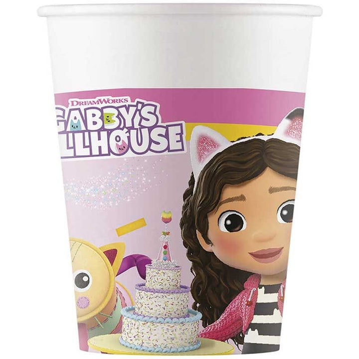 Gabby's Dollhouse Party Cups x 8 - Gabby's Dollhouse Party Supplies Disposable Cups Gabby's Dollhouse Party Cups x 8