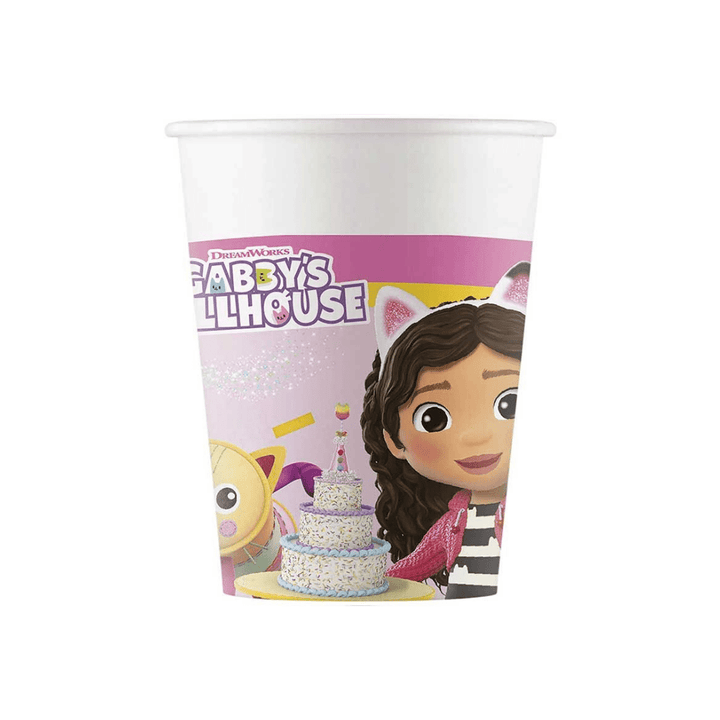 Gabby's Dollhouse Party Cups x 8 - Gabby's Dollhouse Party Supplies Disposable Cups Gabby's Dollhouse Party Cups x 8
