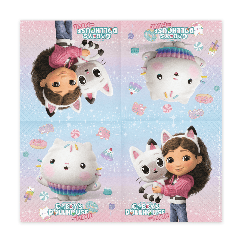 Gabby's Dollhouse Pastel Paper Napkins x 20 - Gabby's Dollhouse Party Supplies Paper Napkins Gabby's Dollhouse Pastel Paper Napkins x 20