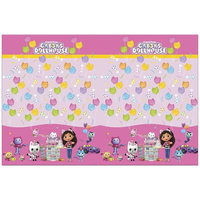 Gabby's Dollhouse Plastic Tablecover - Gabby's Dollhouse Party Supplies table cover Gabby's Dollhouse Plastic Tablecover