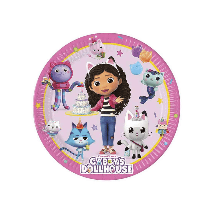 Gabby’s Dollhouse Small Party Plates x 8 - Gabby's Dollhouse Party Supplies Disposable Plates Gabby’s Dollhouse Small Party Plates x 8