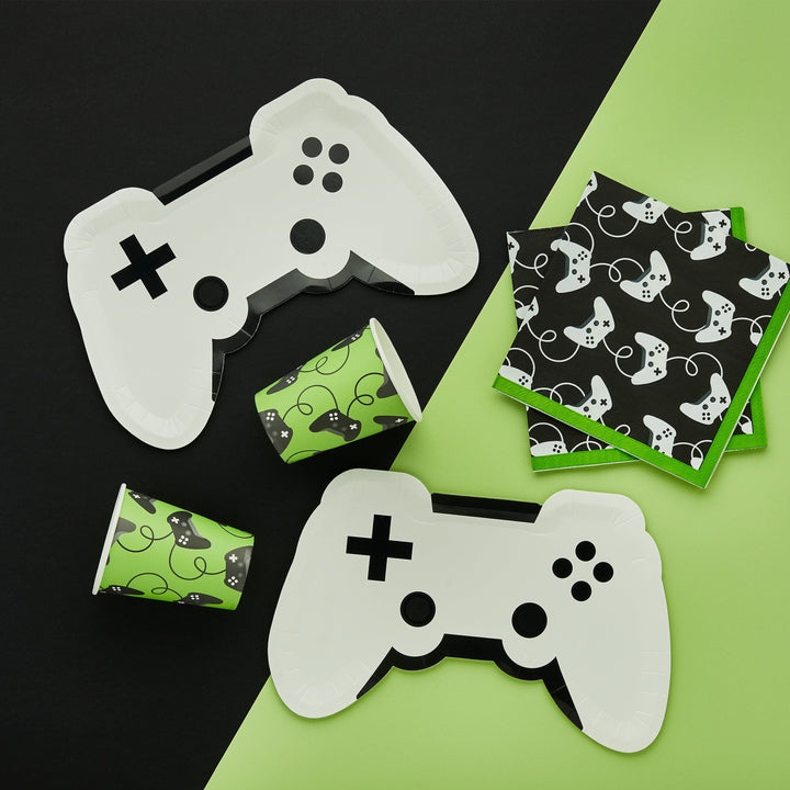 Gaming Party Supplies - Game Controller Paper Cups - Pack of 8 Disposable Cups Game Controller Paper Cups - Pack of 8