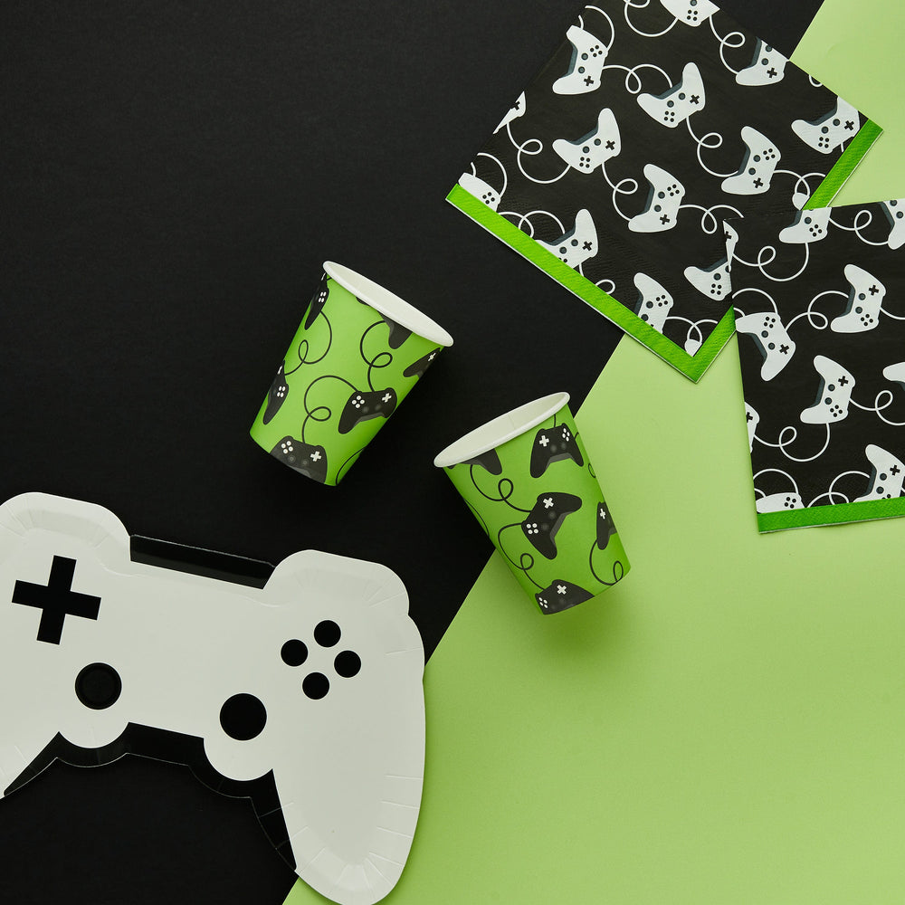 Gaming Party Supplies - Game Controller Paper Cups - Pack of 8 Disposable Cups Game Controller Paper Cups - Pack of 8