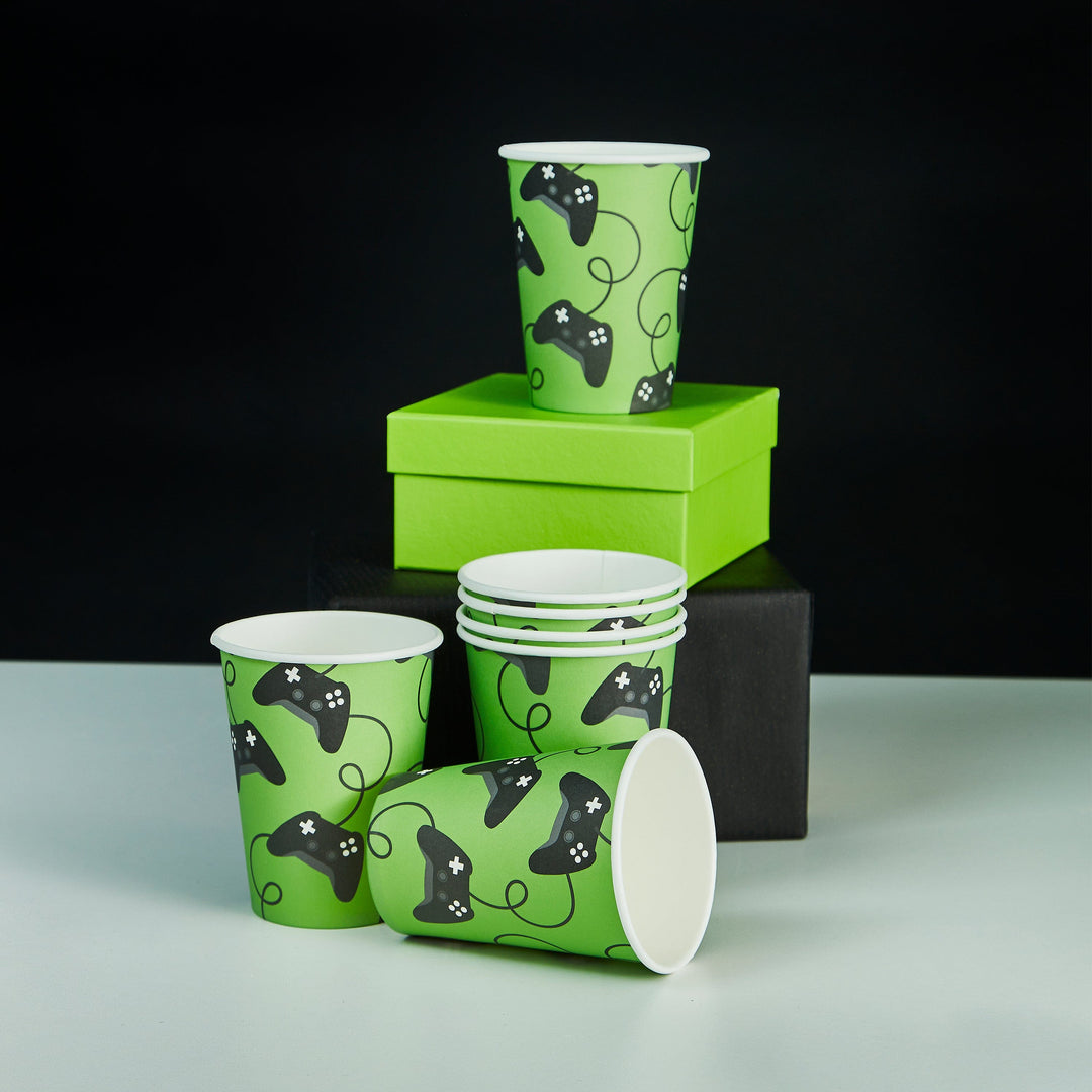 Gaming Party Supplies - Game Controller Paper Cups - Pack of 8 Disposable Cups Game Controller Paper Cups - Pack of 8