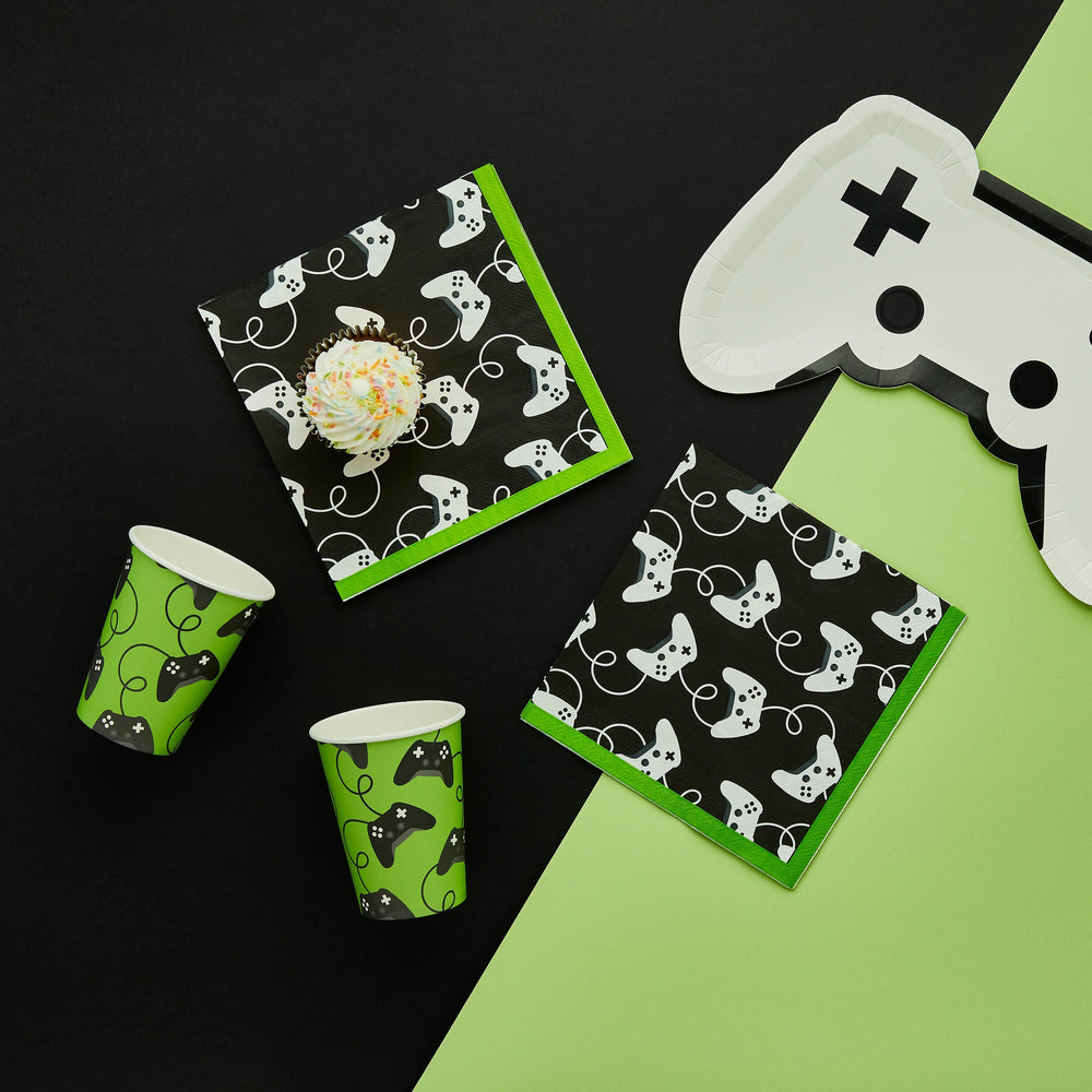 Gaming Party Supplies - Game Controller Paper Napkins x 16 Paper Napkins Game Controller Paper Napkins x 16