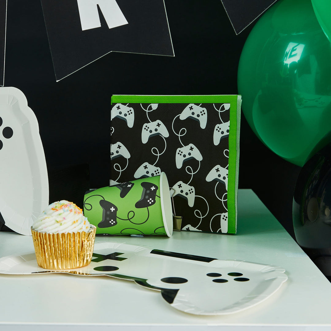 Gaming Party Supplies - Game Controller Paper Napkins x 16 Paper Napkins Game Controller Paper Napkins x 16