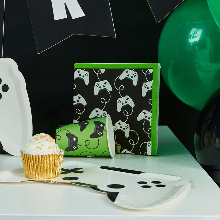 Gaming Party Supplies - Game Controller Paper Napkins x 16 Paper Napkins Game Controller Paper Napkins x 16