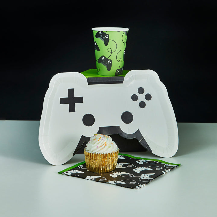 Gaming Party Supplies - Game Controller Paper Plates - Pack of 8 Disposable Plates Game Controller Paper Plates - Pack of 8