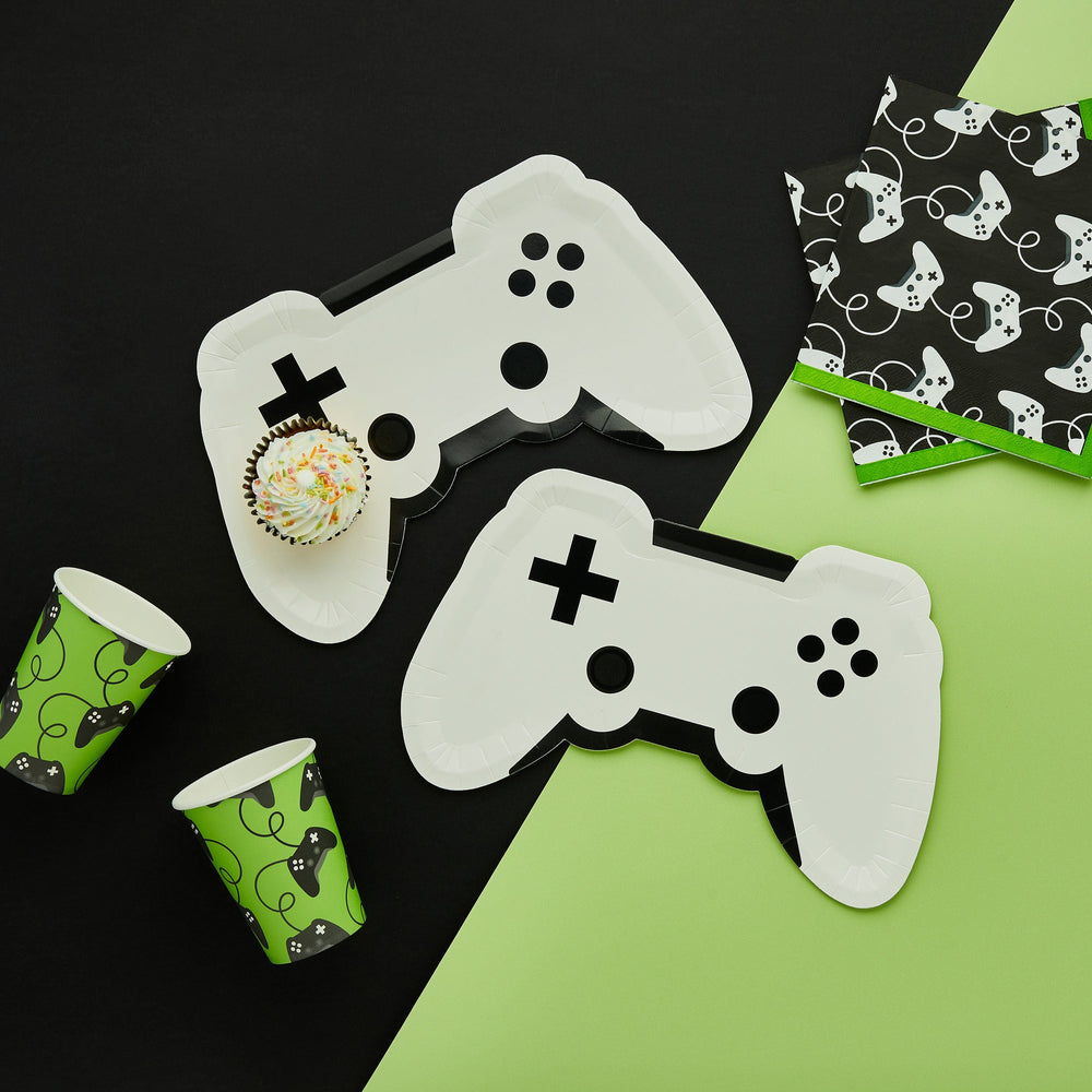 Gaming Party Supplies - Game Controller Paper Plates - Pack of 8 Disposable Plates Game Controller Paper Plates - Pack of 8