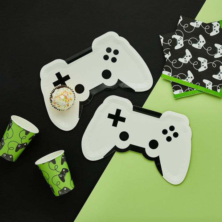 Gaming Party Supplies - Game Controller Paper Plates - Pack of 8 Disposable Plates Game Controller Paper Plates - Pack of 8