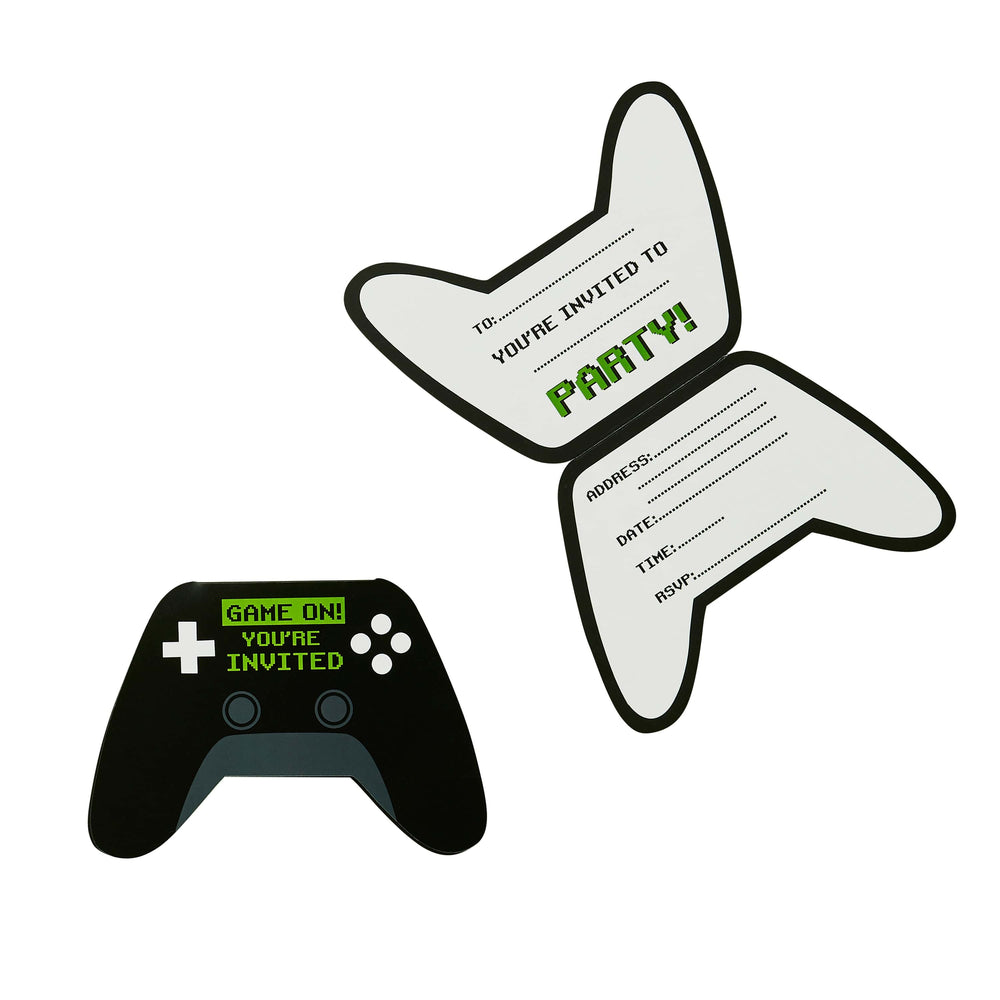 Gaming Party Supplies - Game Controller Party Invitations – Pack of 10 Cake Topper Game Controller Party Invitations – Pack of 10