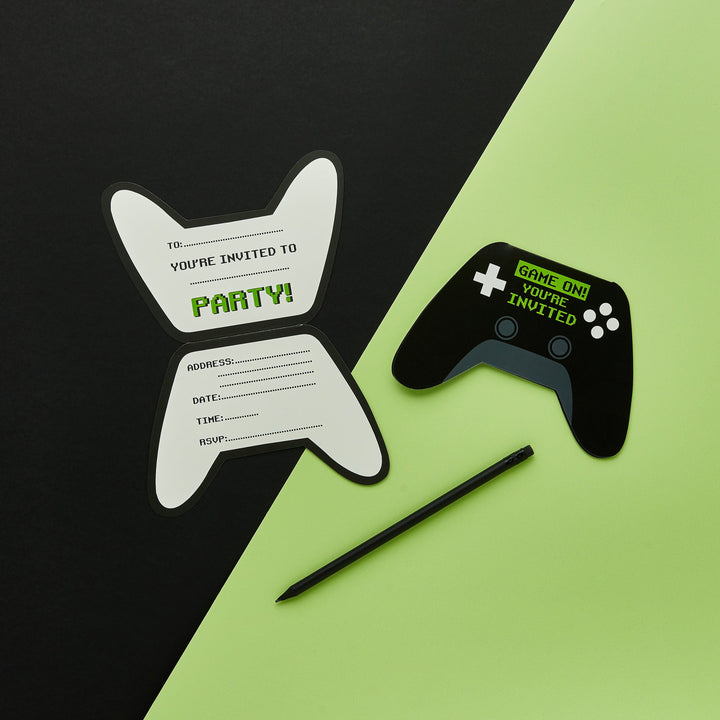 Gaming Party Supplies - Game Controller Party Invitations – Pack of 10 Cake Topper Game Controller Party Invitations – Pack of 10