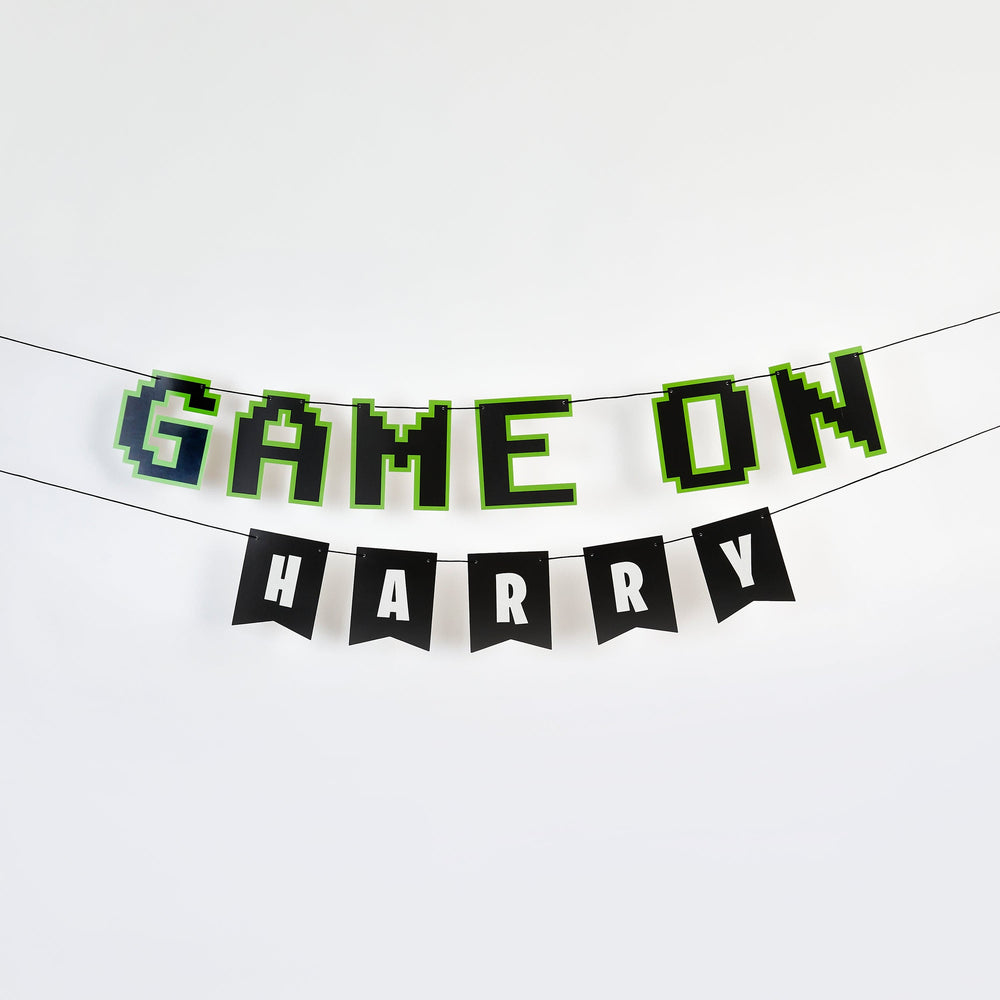 Gaming Party Supplies - Game On Create Your Own Party Banner - 2 Metres Bunting Game On Create Your Own Party Banner - 2 Metres