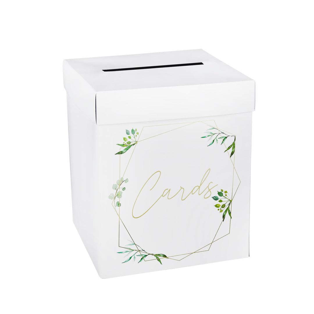 Geometric Greenery Postbox and Lid | Wedding Party Supplies UK Party Decorations Geometric Greenery Postbox and Lid