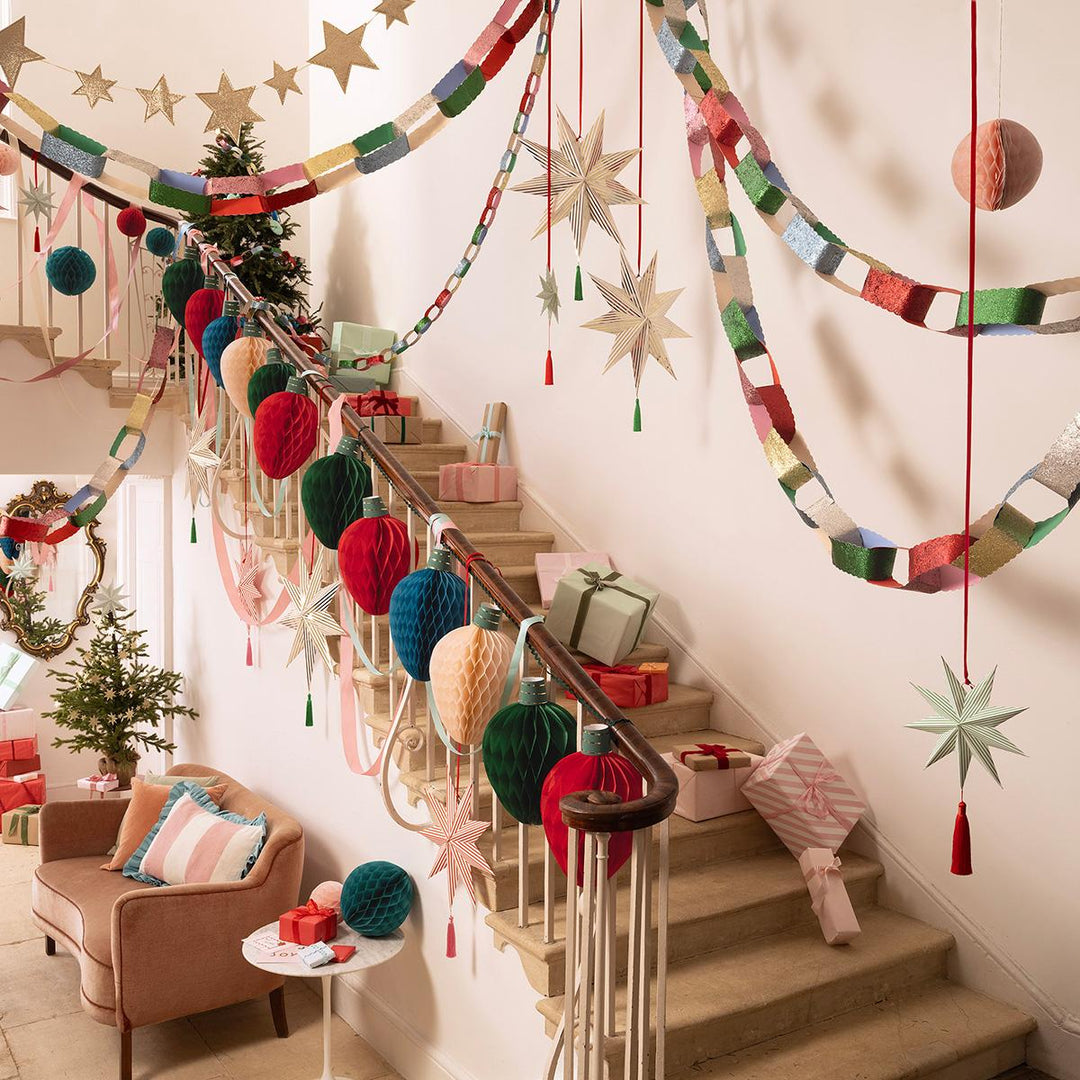 Giant Glitter Paper Chains Set Bunting Giant Glitter Paper Chains Set