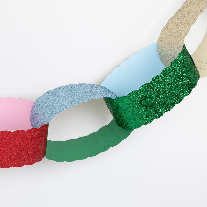 Giant Glitter Paper Chains Set Bunting Giant Glitter Paper Chains Set