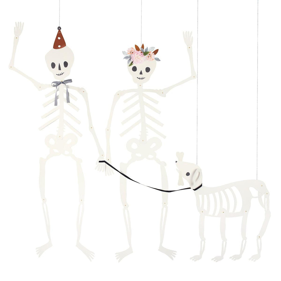 Giant Jointed Skeleton Decorations x 3 | Meri Meri | Little Big Party Party Decorations Giant Jointed Skeleton Decorations x 3