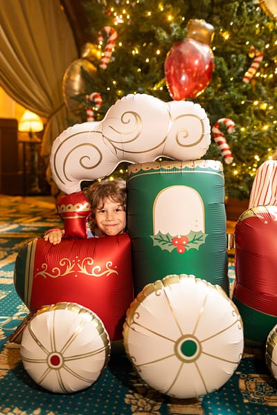 Giant Standing Train Foil Balloon (87 inch) Christmas Decorations Foil Balloon Giant Standing Train Foil Balloon
