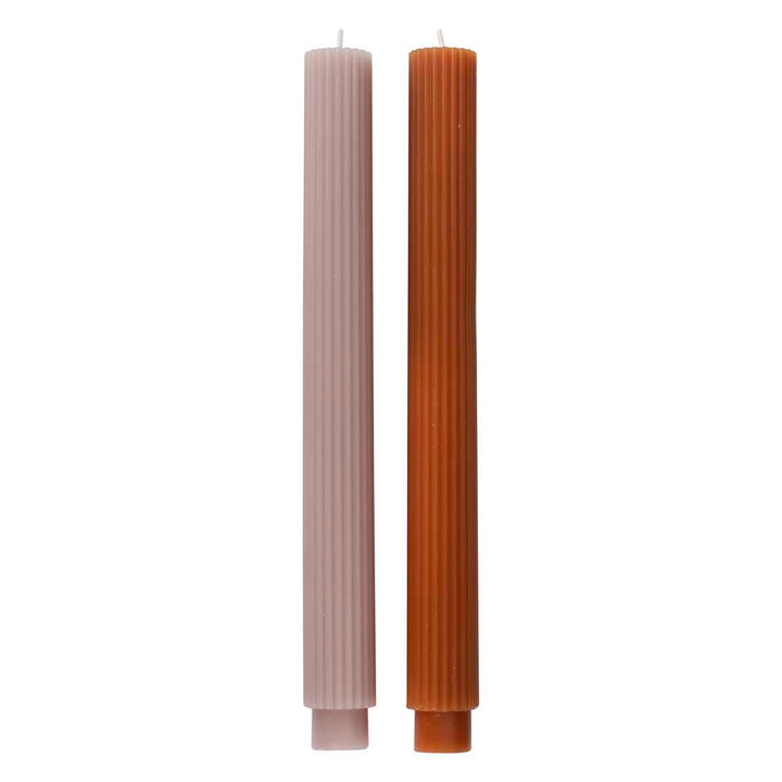 Ginger Ray - Christmas Copper Ribbed Dinner Candles Candles Christmas Copper Ribbed Dinner Candles