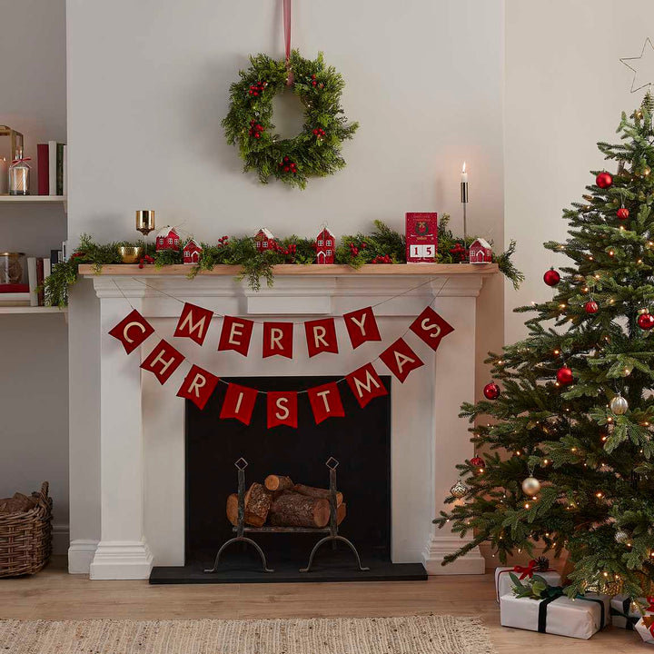 Ginger Ray - Red Velvet Merry Christmas Bunting Bunting Red Velvet Merry Christmas Bunting