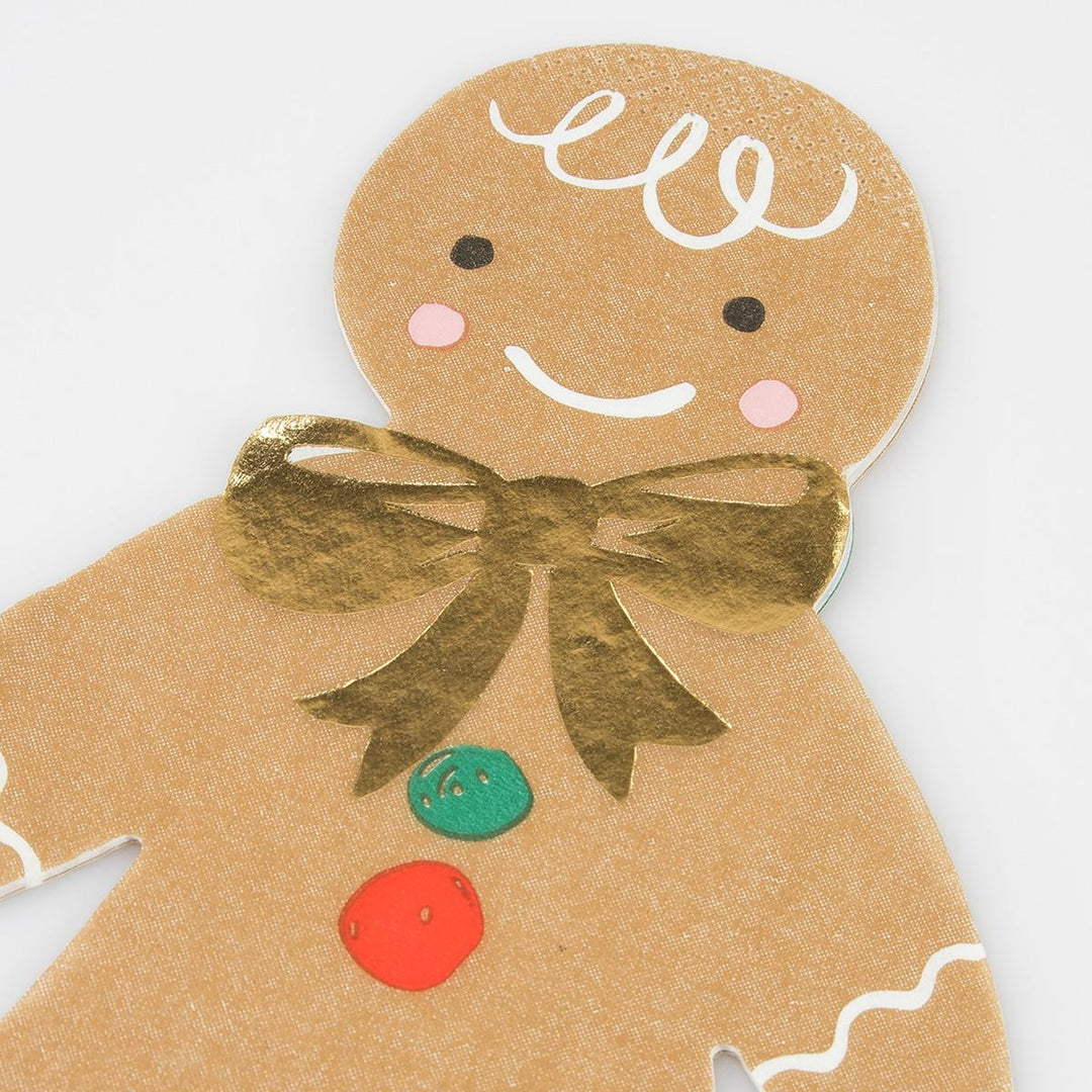 Gingerbread Christmas Party Napkins x 16 | Meri Meri party napkins Gingerbread Christmas Party Napkins x 16