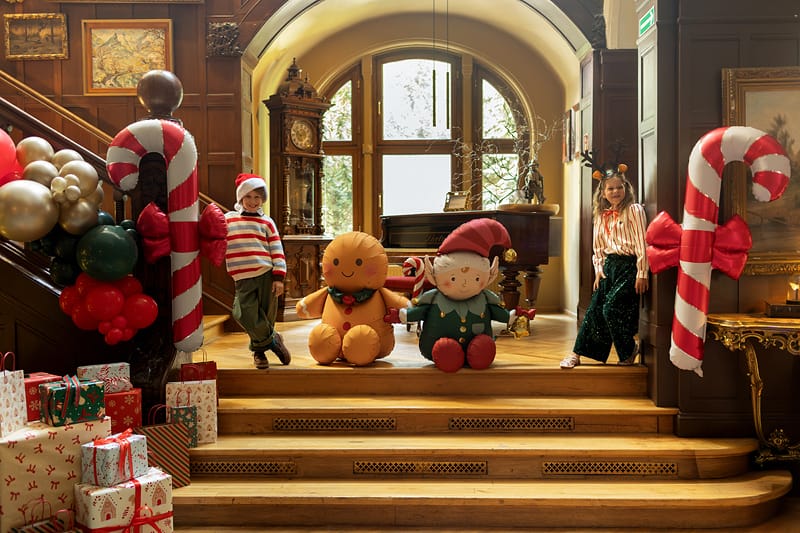 Gingerbread Man Foil Balloon (34 inch) Christmas Balloons Foil Balloon Sitting Gingerbread Man Foil Balloon