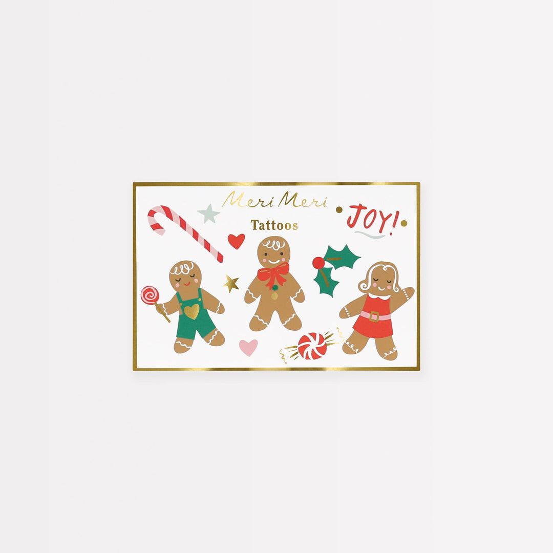 Gingerbread Temporary Tattoos | Meri Meri Gingerbread Christmas temporary tattoos Gingerbread Temporary Tattoos