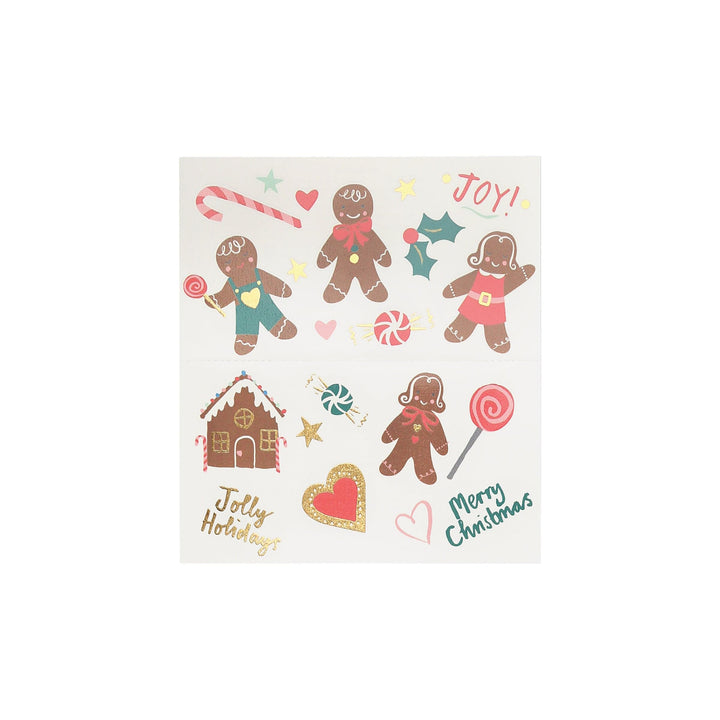 Gingerbread Temporary Tattoos | Meri Meri Gingerbread Christmas temporary tattoos Gingerbread Temporary Tattoos