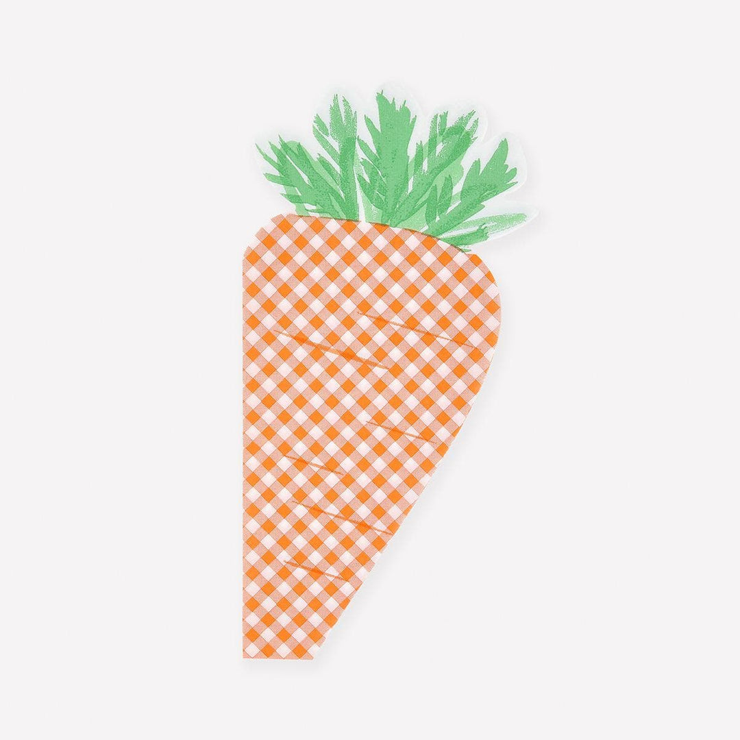 Gingham Carrot Napkins x16 | Meri Meri | Little Big Party Napkins Gingham Carrot Napkins x16