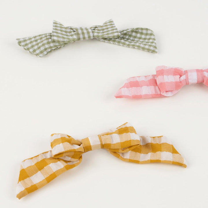 Gingham Hair Bows x 6 | Meri Meri Hair Clips Gingham Hair Bows x 6