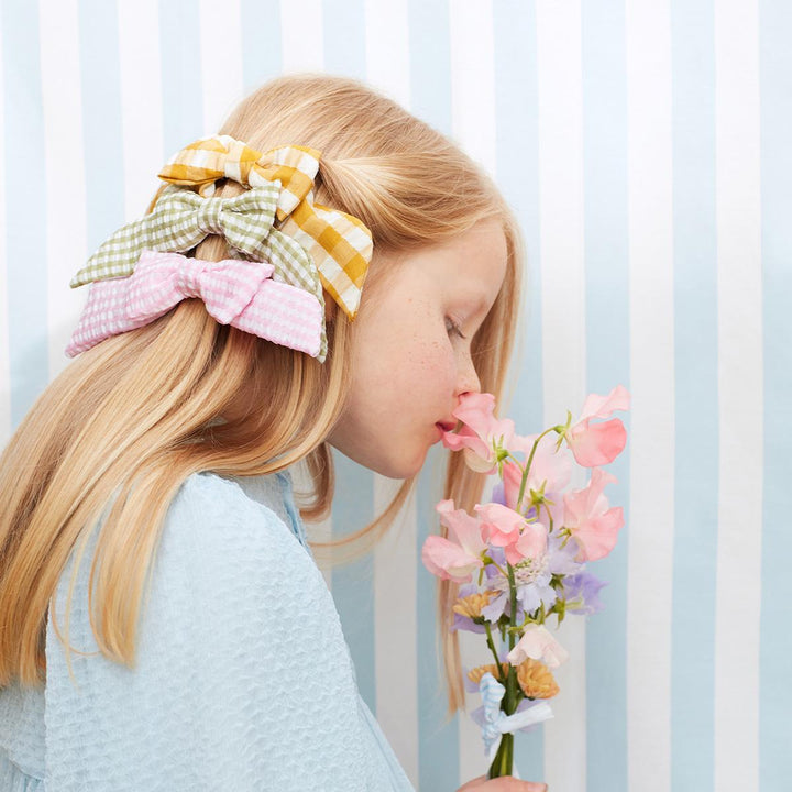 Gingham Hair Bows x 6 | Meri Meri Hair Clips Gingham Hair Bows x 6