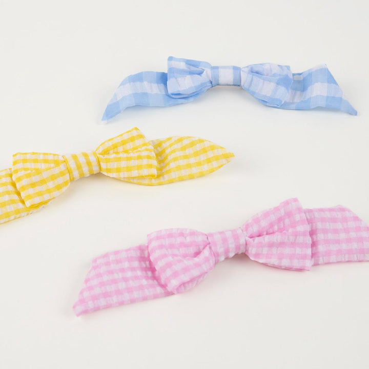 Gingham Hair Bows x 6 | Meri Meri Hair Clips Gingham Hair Bows x 6