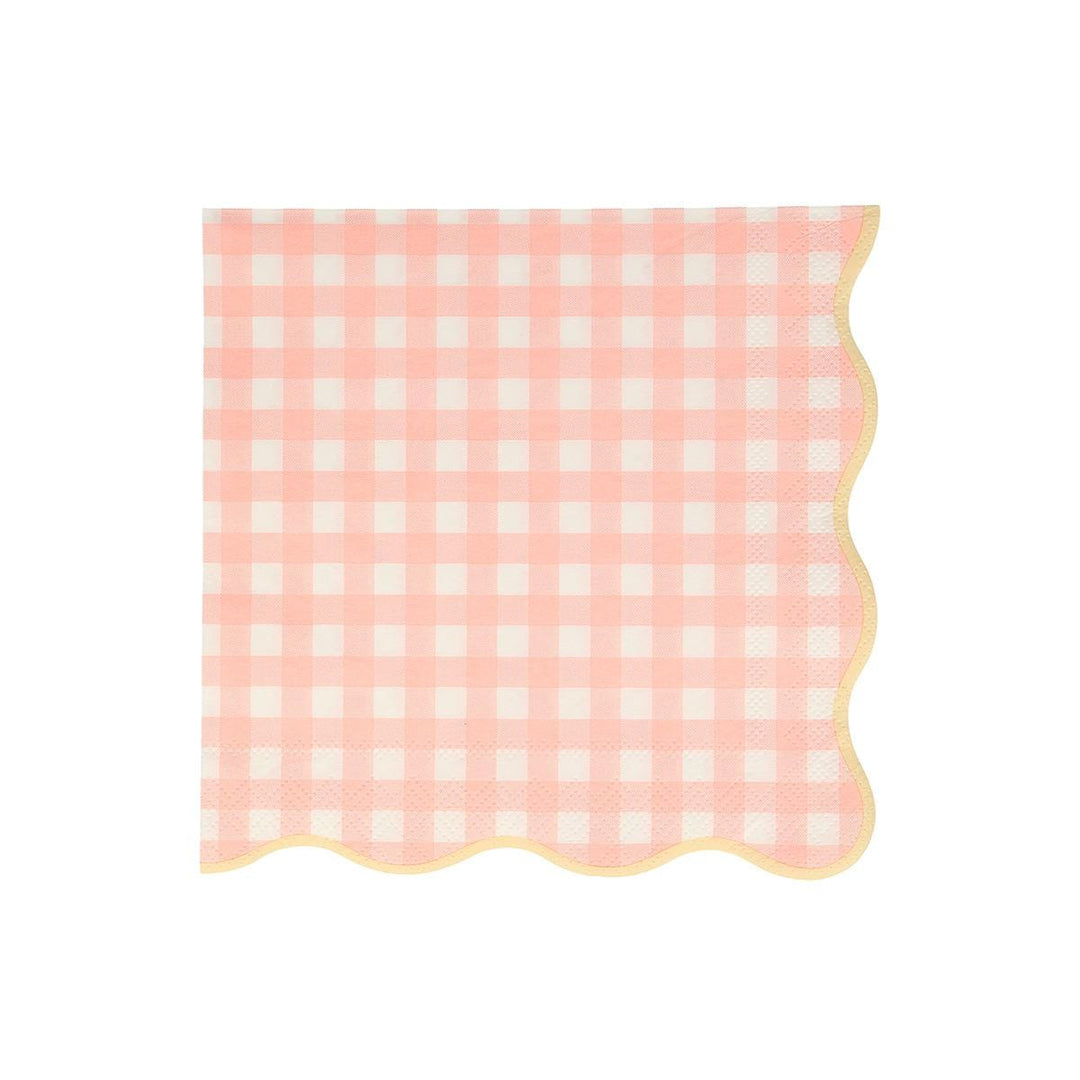 Gingham Large Party Napkins x 20 party napkins Gingham Large Party Napkins x 20
