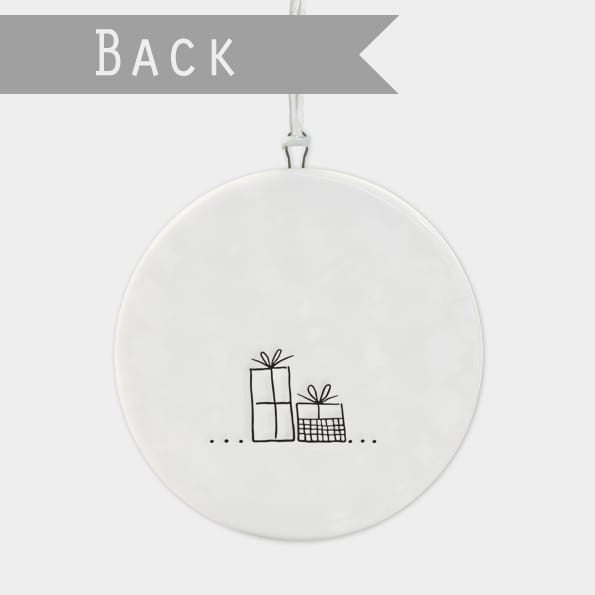 Glad Tidings We Bring Porcelain Flat Bauble | East of India Bauble East of India Porcelain Flat Bauble - Glad Tidings We Bring