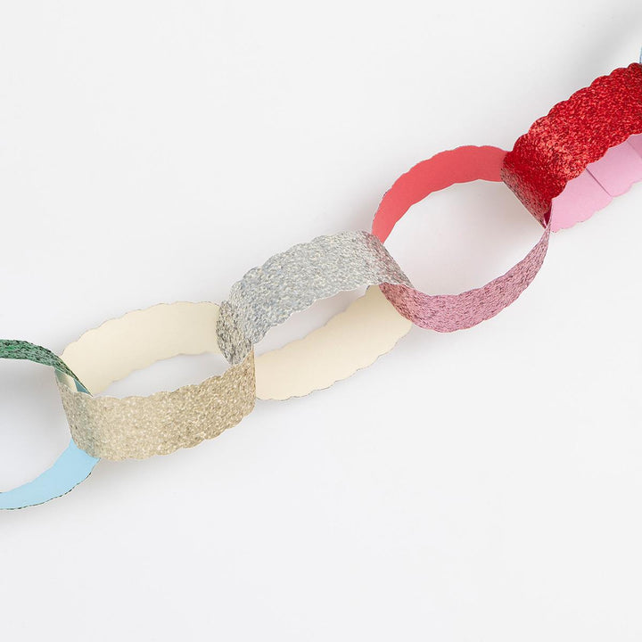 Glitter Christmas Paper Chains Set - Meri Meri Christmas Decorations Bunting Glitter Christmas Paper Chains Set