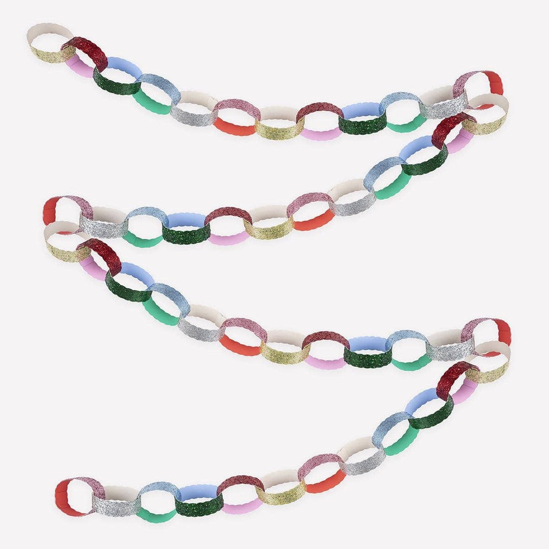 Glitter Christmas Paper Chains Set - Meri Meri Christmas Decorations Bunting Glitter Christmas Paper Chains Set