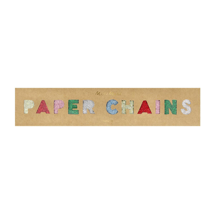 Glitter Christmas Paper Chains Set - Meri Meri Christmas Decorations Bunting Glitter Christmas Paper Chains Set