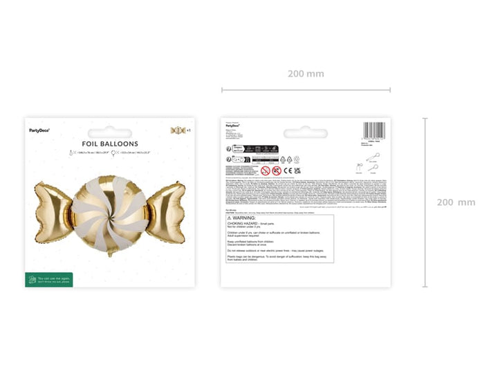 Gold &amp; Beige Candy Foil Balloon (45 inch) Christmas Balloons Foil Balloon Gold &amp; Beige Candy Foil Balloon (45 inch)