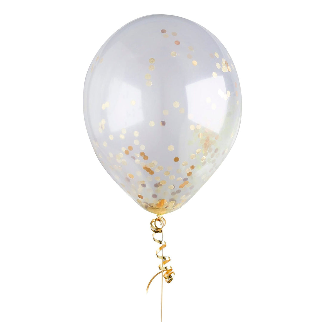 Balloons Gold Confetti balloons x 5