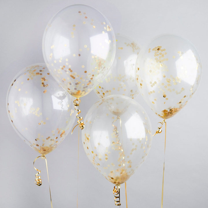 Balloons Gold Confetti balloons x 5