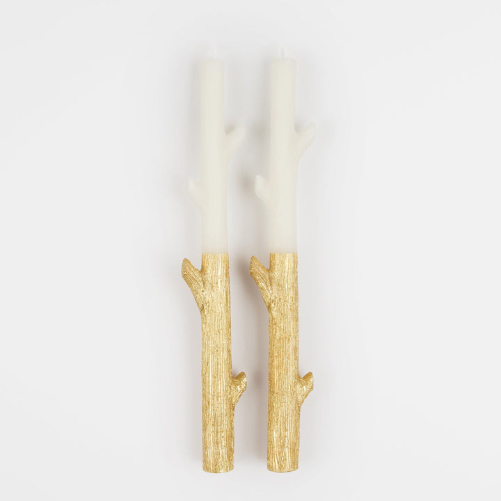 Gold Dipped Stick Christmas Candles x 2 | Meri Meri Christmas Candles Candle Gold Dipped Stick Christmas Candles x 2