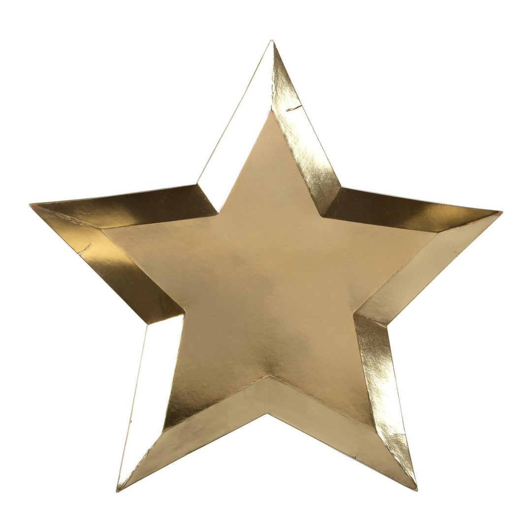 Gold Foil Star Party Plates x 8 | Meri Meri party plates Gold Foil Star Party Plates x 8
