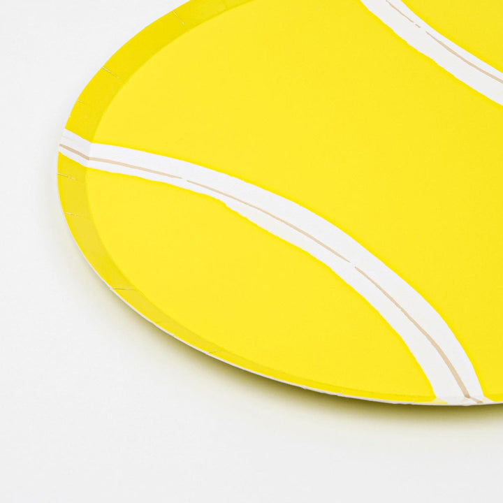Gold Foil Tennis Ball Party Plates x 8 | Meri Meri party plates Gold Foil Tennis Ball Party Plates x 8