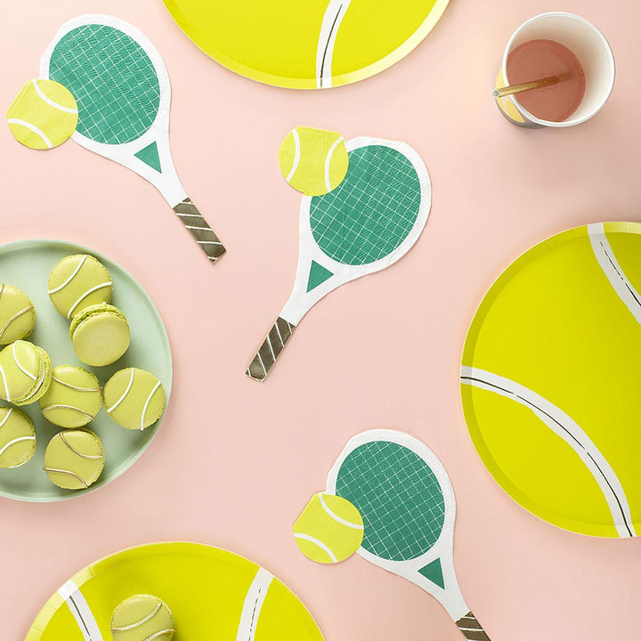Gold Foil Tennis Ball Party Plates x 8 | Meri Meri party plates Gold Foil Tennis Ball Party Plates x 8